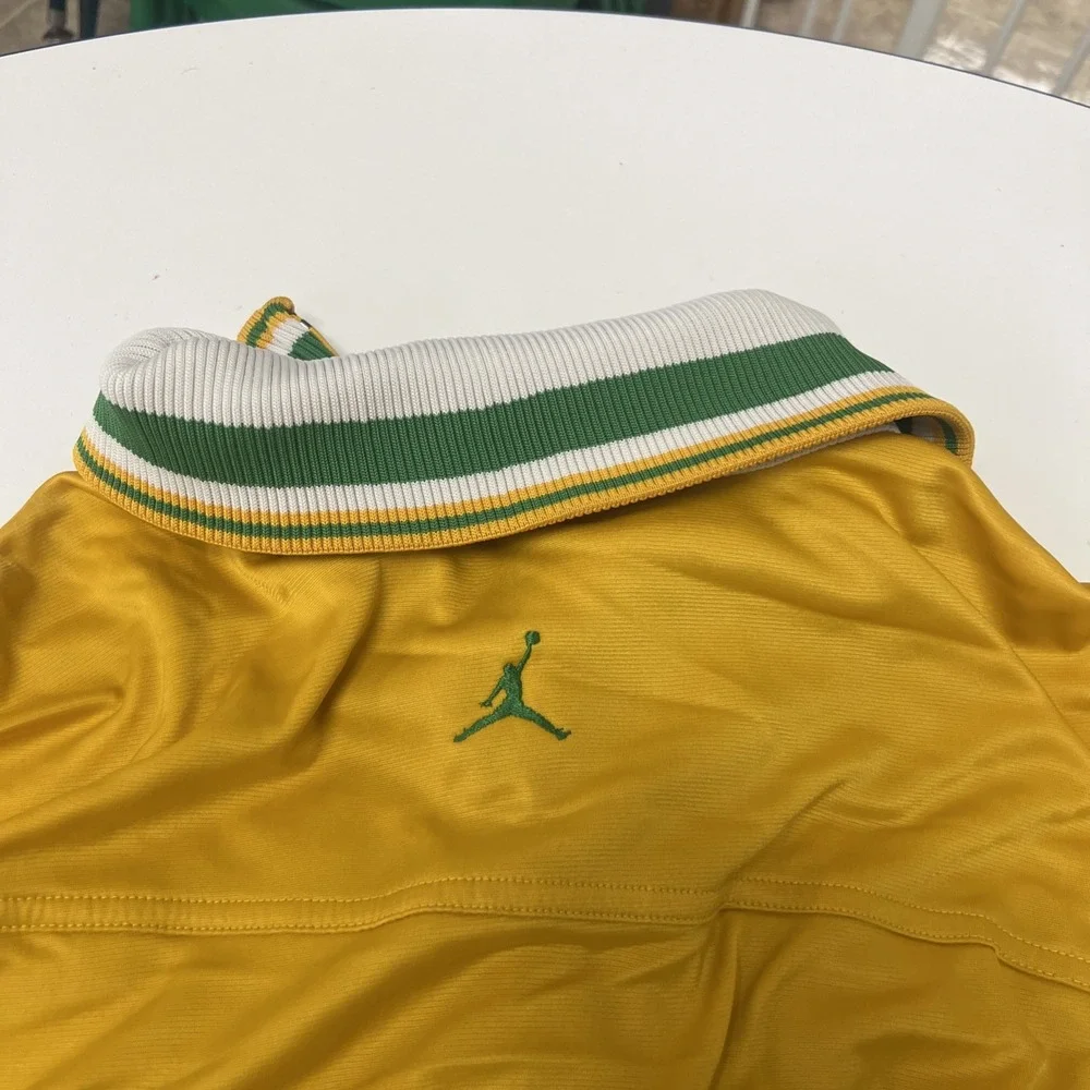 Nike Air Jordan Full Zip Long Sleeve Track Jacket Yellow with Green Men's Sz XXL